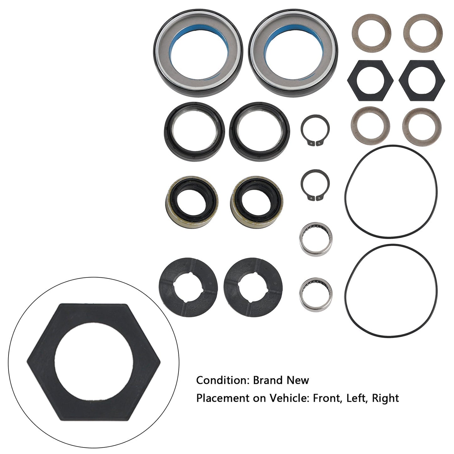 1998-2004 Dana 50 60 Front Axle Seal and Thrust Washer Kit 50381 47766 2019816