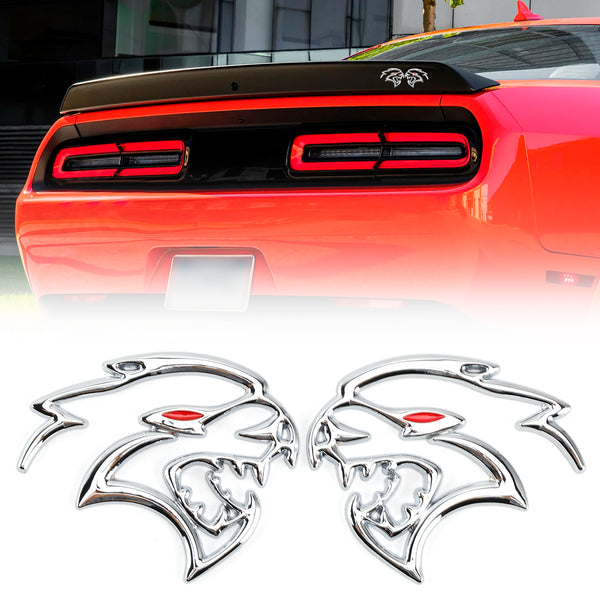 SRT Hellcat Silver 2PCS Hellcat Fender Side Emblem Badge Decal