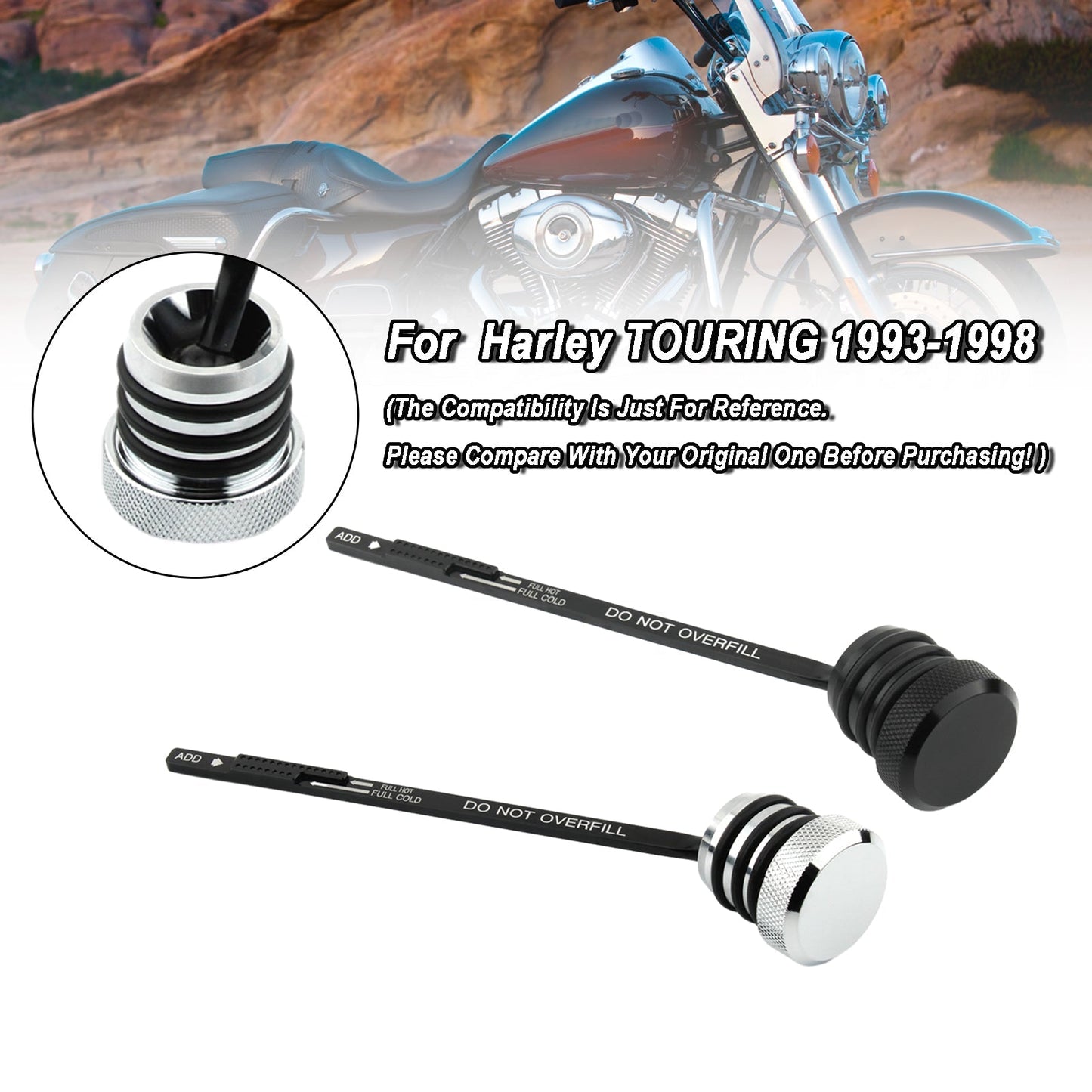 Tapón de la tapa del tanque de aceite para Touring Flht Flhs Fltc (93-98) 0710-0002