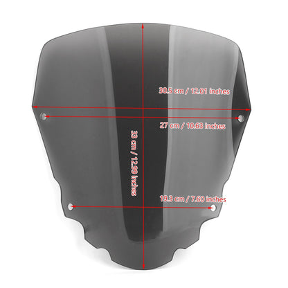 1x Short 4mm Motorcycle Windscreen Windshield for Kawasaki KLR650 2008-2014