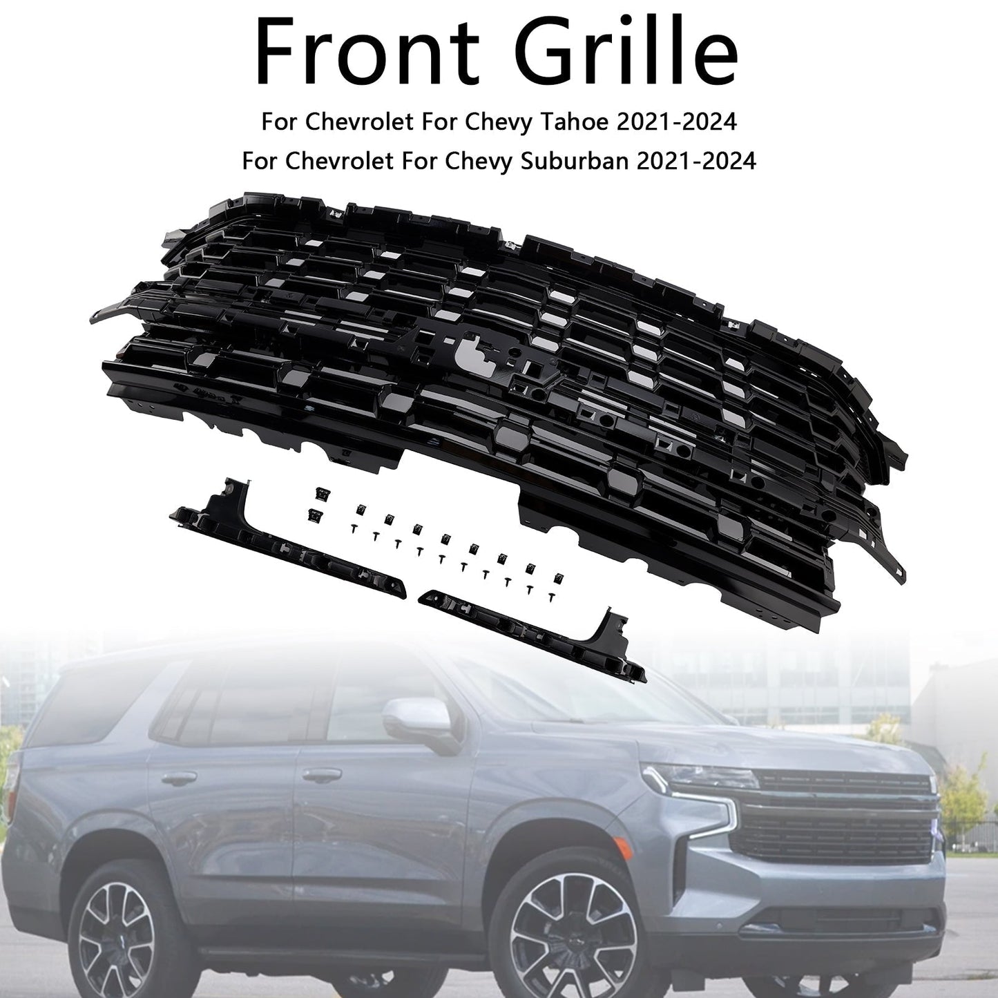 2021-2024 Chevrolet Tahoe Suburban Z71-Look Front Bumper Grille Black 84913568