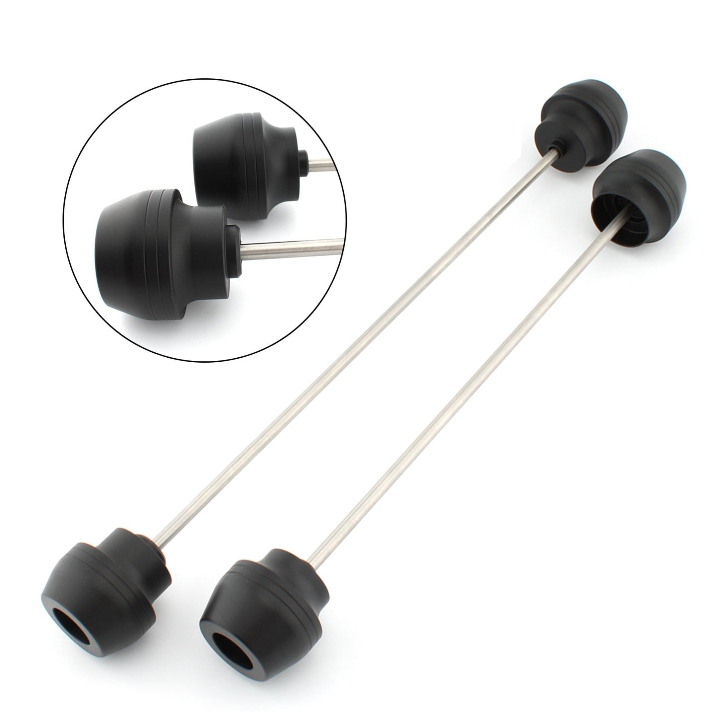 Deslizador de rueda de horquilla de eje delantero y trasero CNC negro compatible con Yamaha Tenere 700 20-21