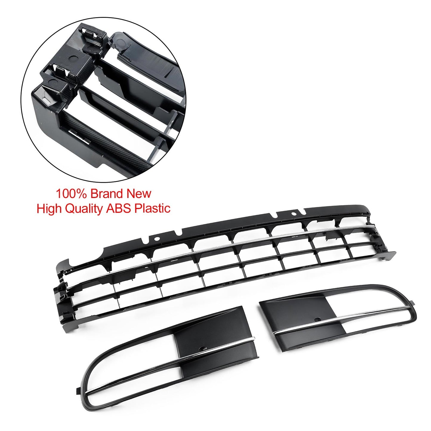 2012-2016 Volkswagen Beetle 5C Front Bumper Lower Grille + Fog Light Grill Generic
