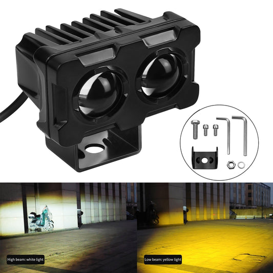 Phare de travail LED 12 V-85 V pour moto, phare avant carré, feu antibrouillard