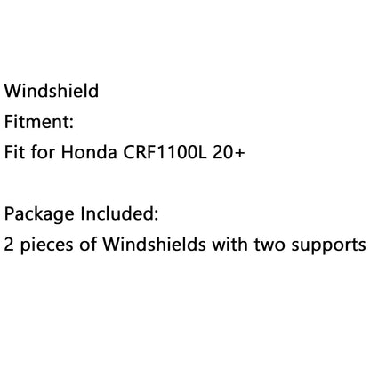 Top Side Wing Windshield Air Deflector For Honda Crf1100L 20+ Made Of Plastic