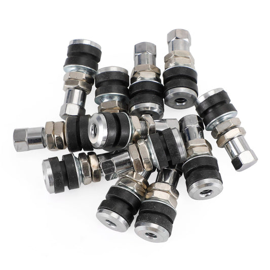 Lot de 12 tiges de valve de pneu chromées TR161, trous de valve de 0,453 po, longueur de 1-1/4 po