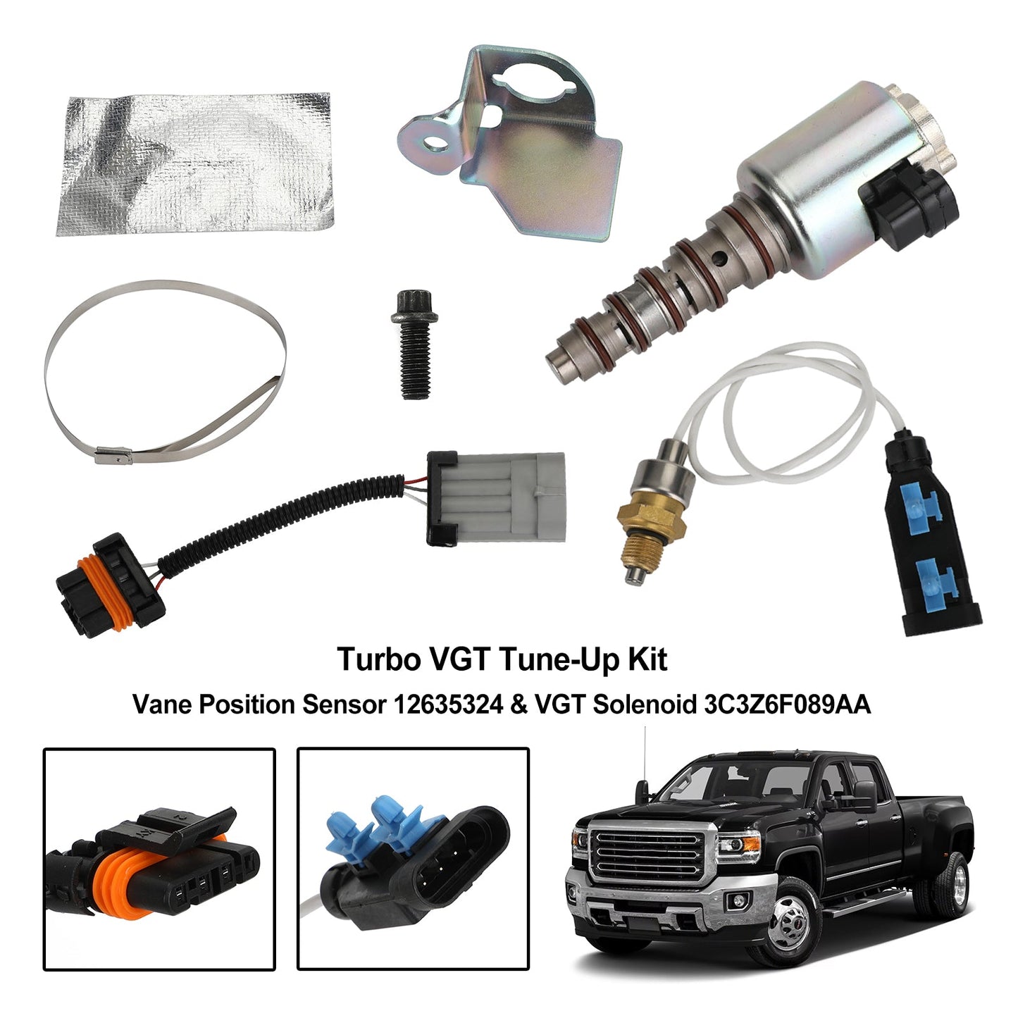 Solénoïde VGT 3C3Z6F089AA et kit de mise au point du turbo VGT - Capteur de position des aubes 12635324