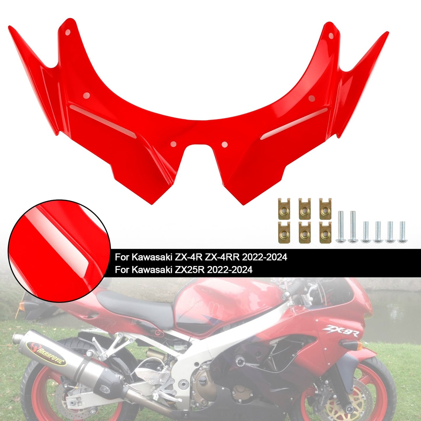 Coque de carénage avant pour Kawasaki ZX4R, ZX4RR, ZX25R 2022-2024
