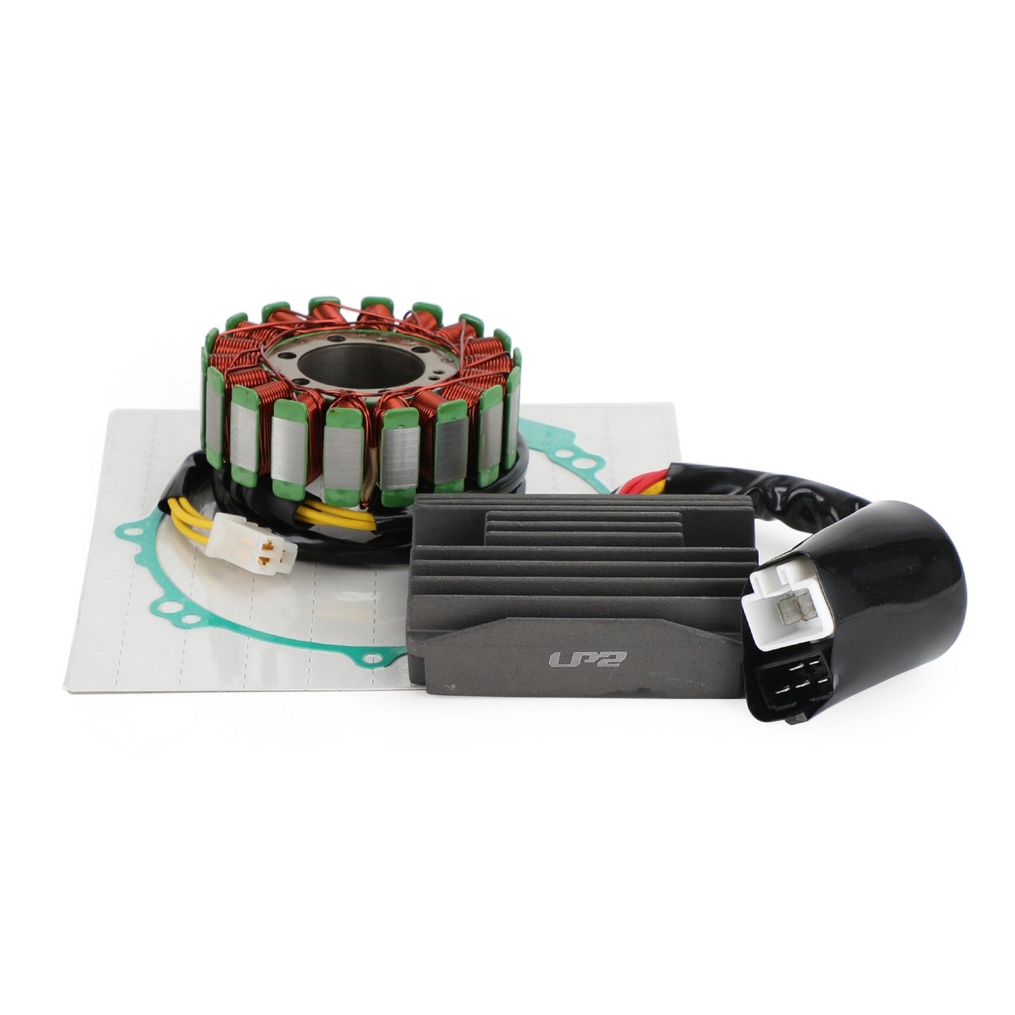 2000-2001 Honda VFR800Fi Interceptor 800 Magneto Stator Coil 31120-MBG-003 +Voltage Rectifier 31600-MBG-306+Gasket 11636-MW4-000