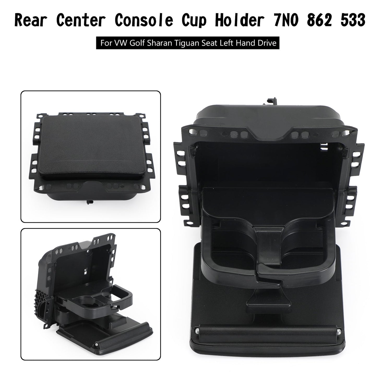 Porte-gobelet de console centrale arrière pour siège VW Golf Sharan Tiguan 7N0 862 533