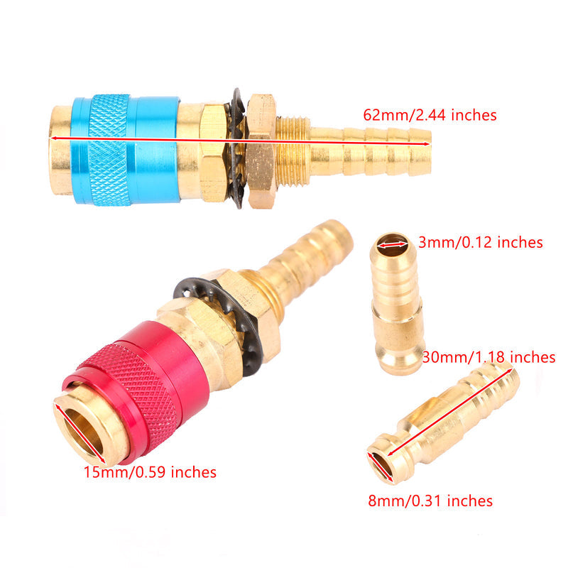 Adaptateur de connecteur rapide refroidi par eau et gaz pour torche de soudage TIG