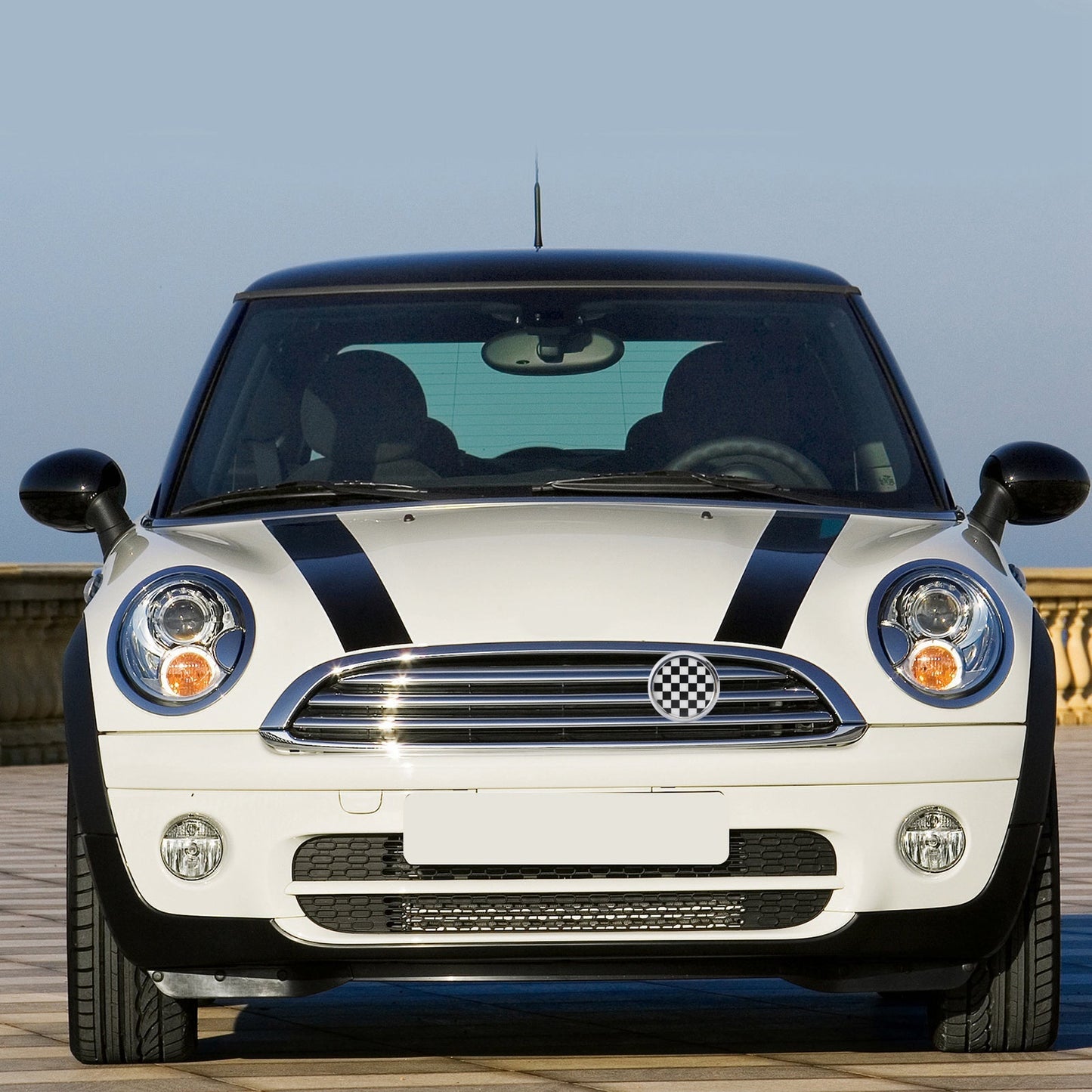 Emblème de calandre avant BMW MINI Cooper Damier noir et blanc
