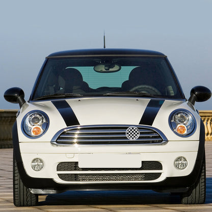 BMW MINI Cooper Checkerboard Black & White Grille Front Grill Emblem Badge