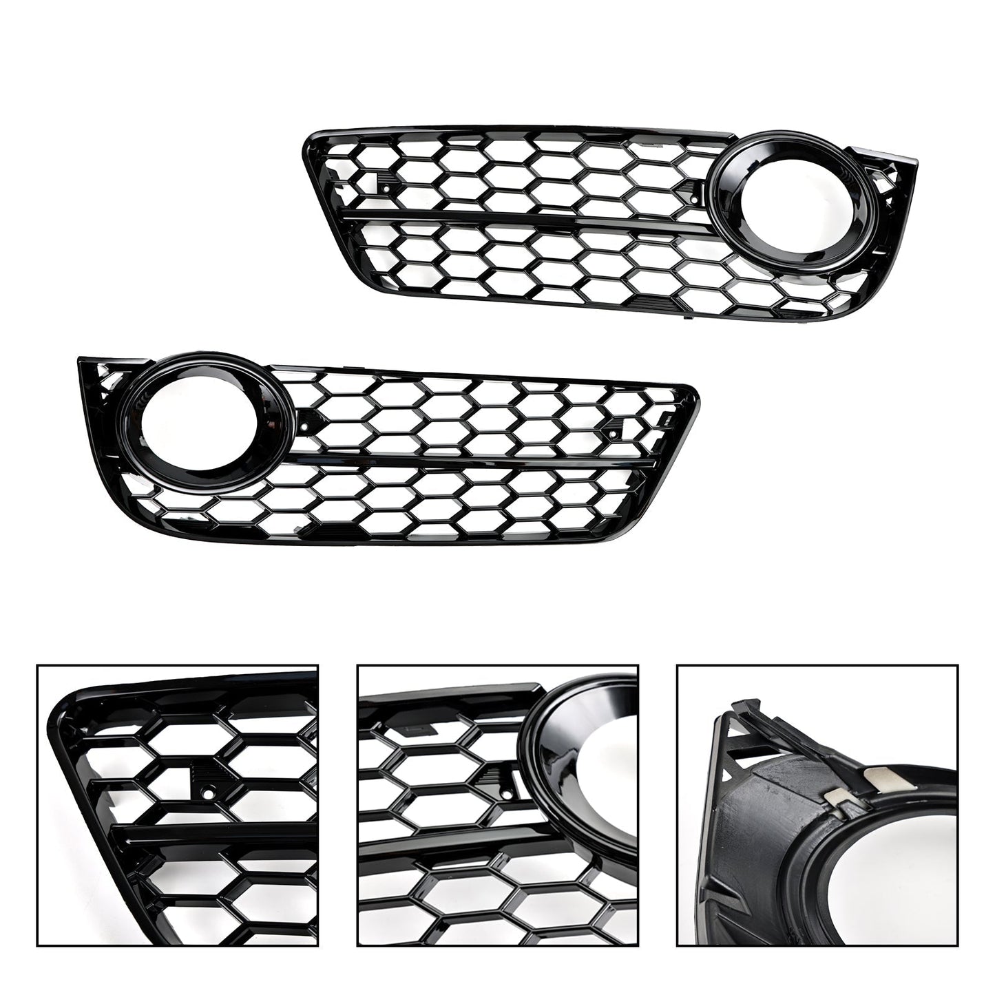 Audi 2007-2011 A5 Standart Style 1522024 Pair Honeycomb Front Fog Lamp Cover Grill