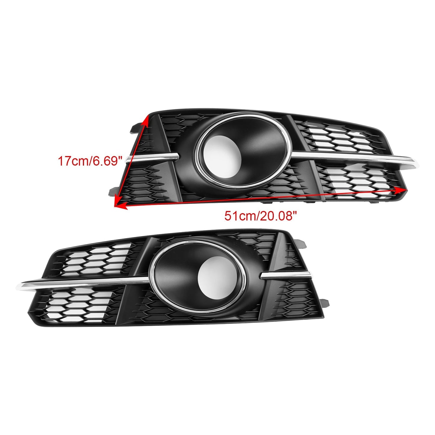 2016-2018 Audi A6 C7 A6l Fog Light 4G0807681AG 4G0807682AG Front Bumper Lower Grill Generic
