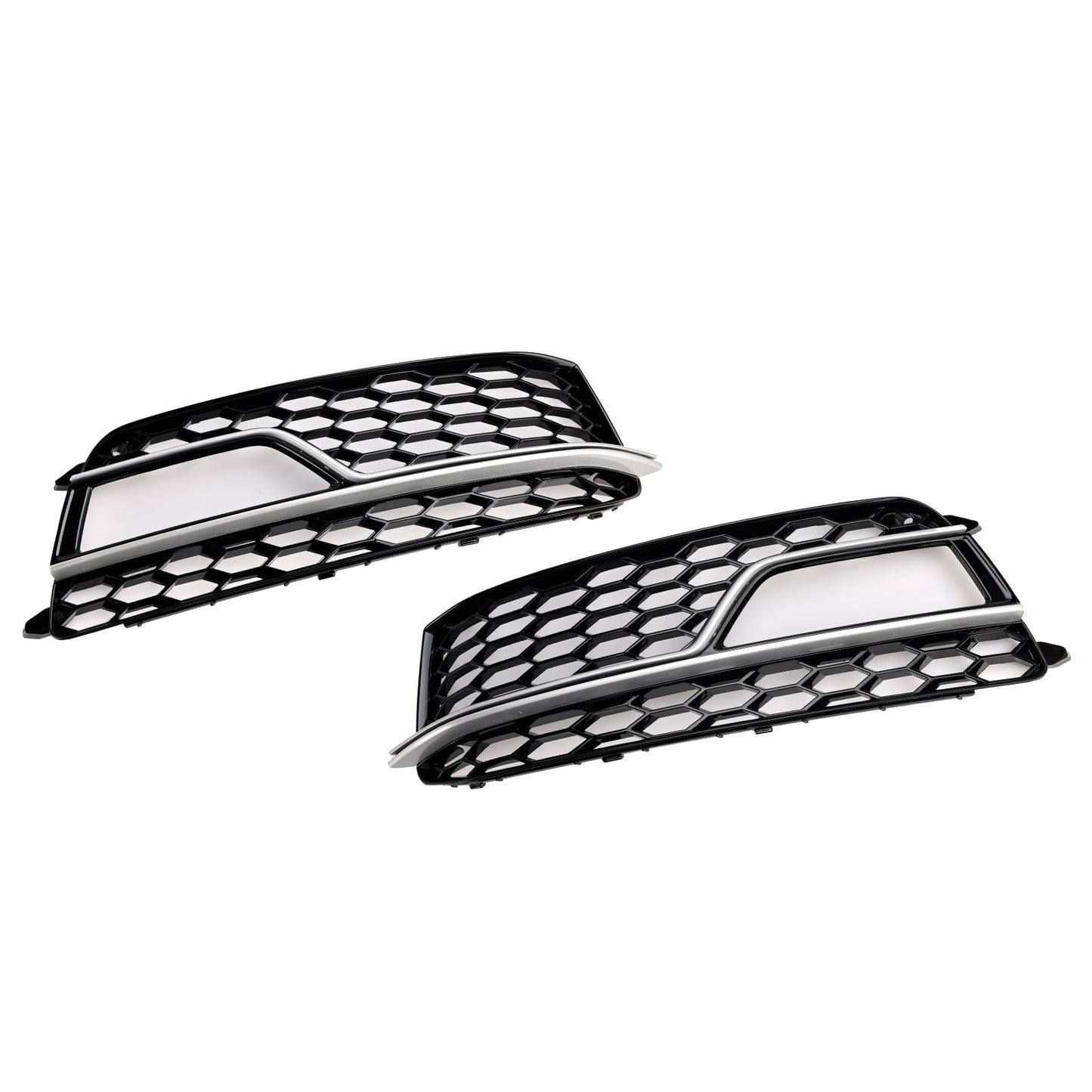 2013-2016 Audi A5 Sline / S5 2PCS Front Fog Lamp Black Grill Honeycomb Replacement Grille