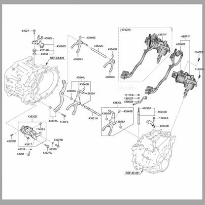 2017-2021 Kia Forte Actuator Assy-Gear 6-Pin 438002D000 438002D205