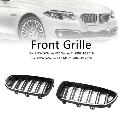 01.2009-10.2016 BMW 5 Series F10 Kidney Bumper Grille Grill Gloss Black 51137203649 51137203650