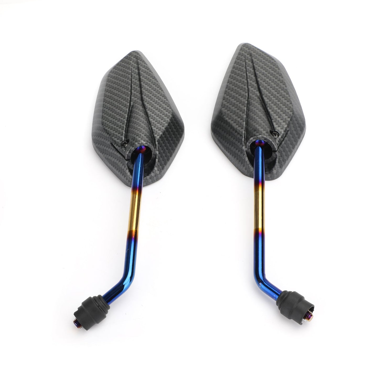 Rétroviseurs universels bleus à filetage de 10 mm pour moto/vélo/scooter, paire - CW