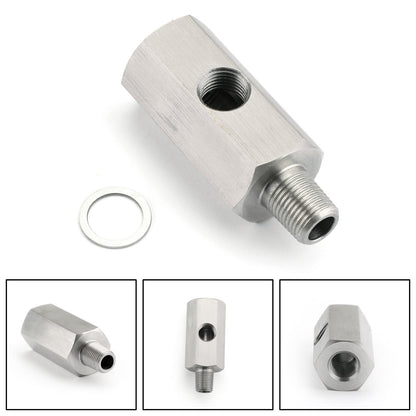 1/8" BSPT Oil Pressure Sensor Tee to NPT Adapter Turbo Supply Feed Line Mete