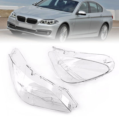 2010-2013 BMW 5 Series F10 2PCS Front Headlight Lens Cover Lampshade Left + Right 63117271912 63117271911