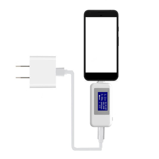Testeur d'alimentation USB Type-C, tension, courant, capacité, multimètre noir, 4-30 V, 5 A, blanc