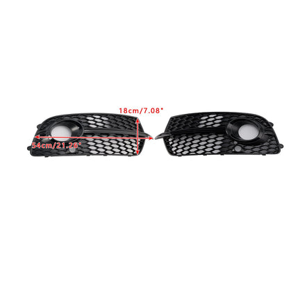 2013-2017 Front Bumper Fog Light Grill Grille Fit Audi Q5 S-Line SQ5 Black