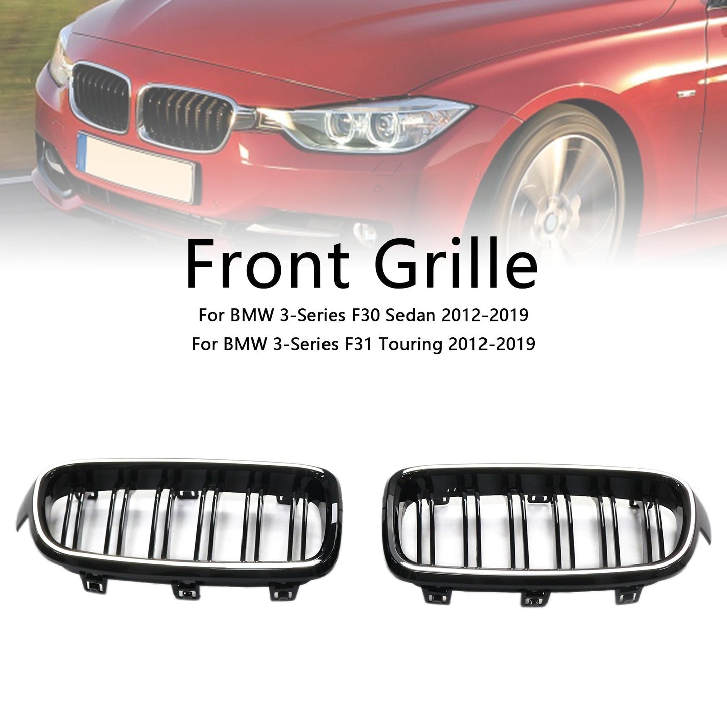 2012-2019 BMW 3 Series F30 F31 F35 Double Slat 51137263481 Front Kidney Grille Grill