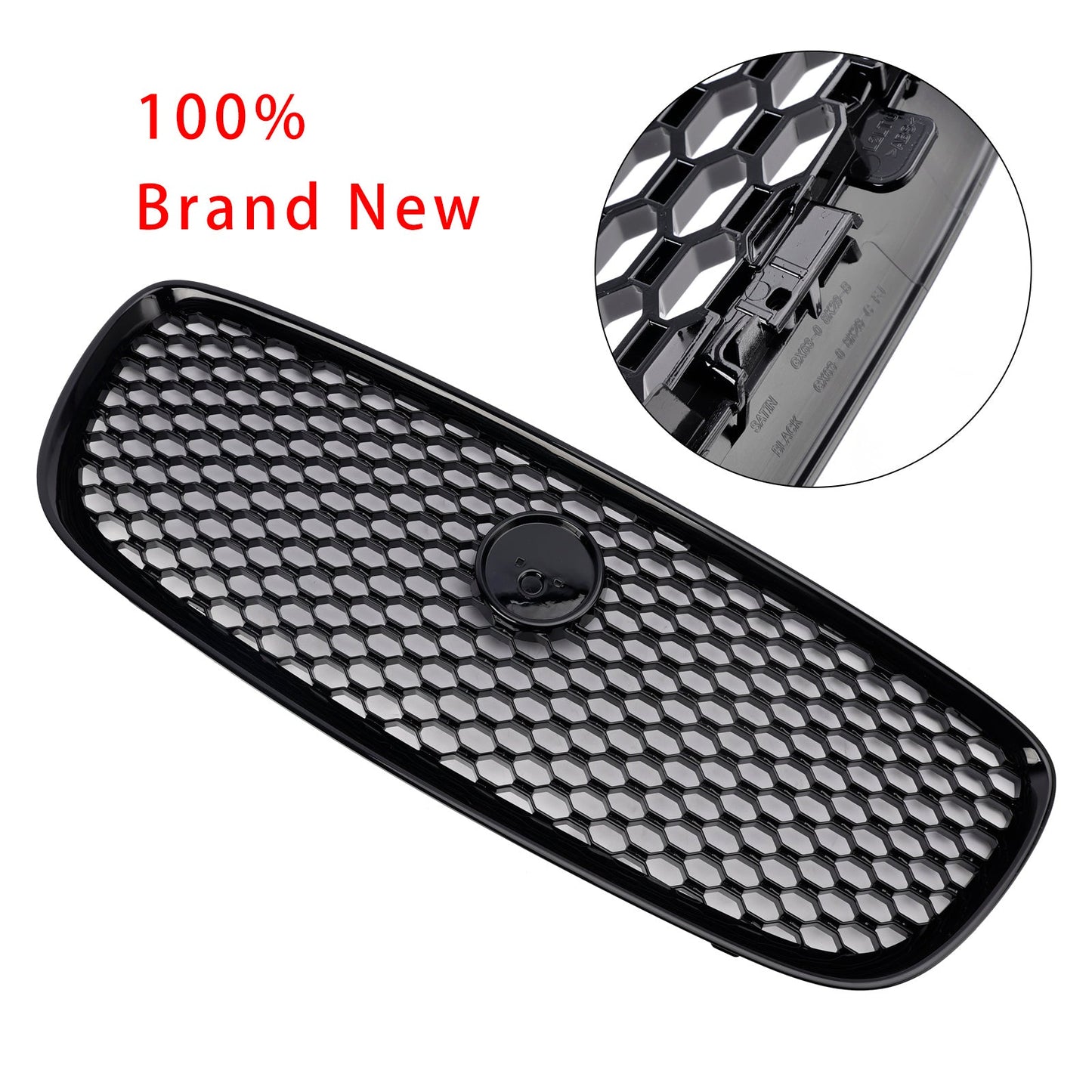 2016-2019 Jaguar XF XF-R Style Front Bumper Grill Grille Gloss Black