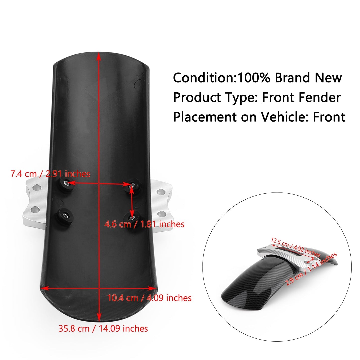 Front Fender Mudguard For For BMW R NINE T Scrambler 2016-2019 Silver