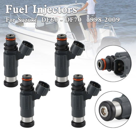 4 inyectores de combustible CDH166 15710-66D00 para Suzuki DF60-DF70 (1998-2009)