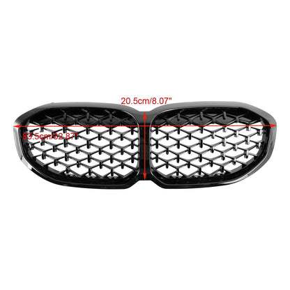 2019-2024 BMW 1 Series F40 118i 120i 116d 118d M135i Front Kidney Grill Diamond Gloss Black Grille