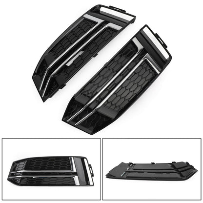 2016-2018 Audi S4/A4 B9 S-Line 8W0807681F 8W0807682F Pair Front Fog Light Cover Bumper Grill Generic
