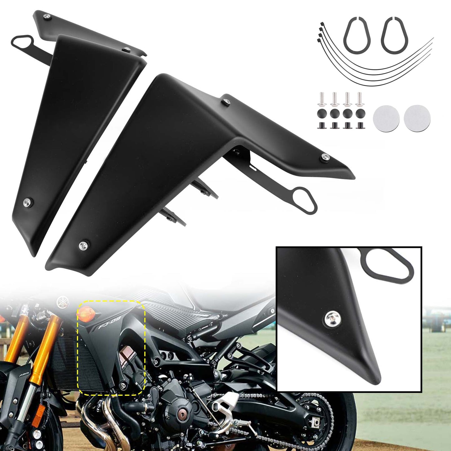 Déflecteurs d'ailes aérodynamiques latéraux pour YAMAHA MT-09 SP FZ09 2021-2022