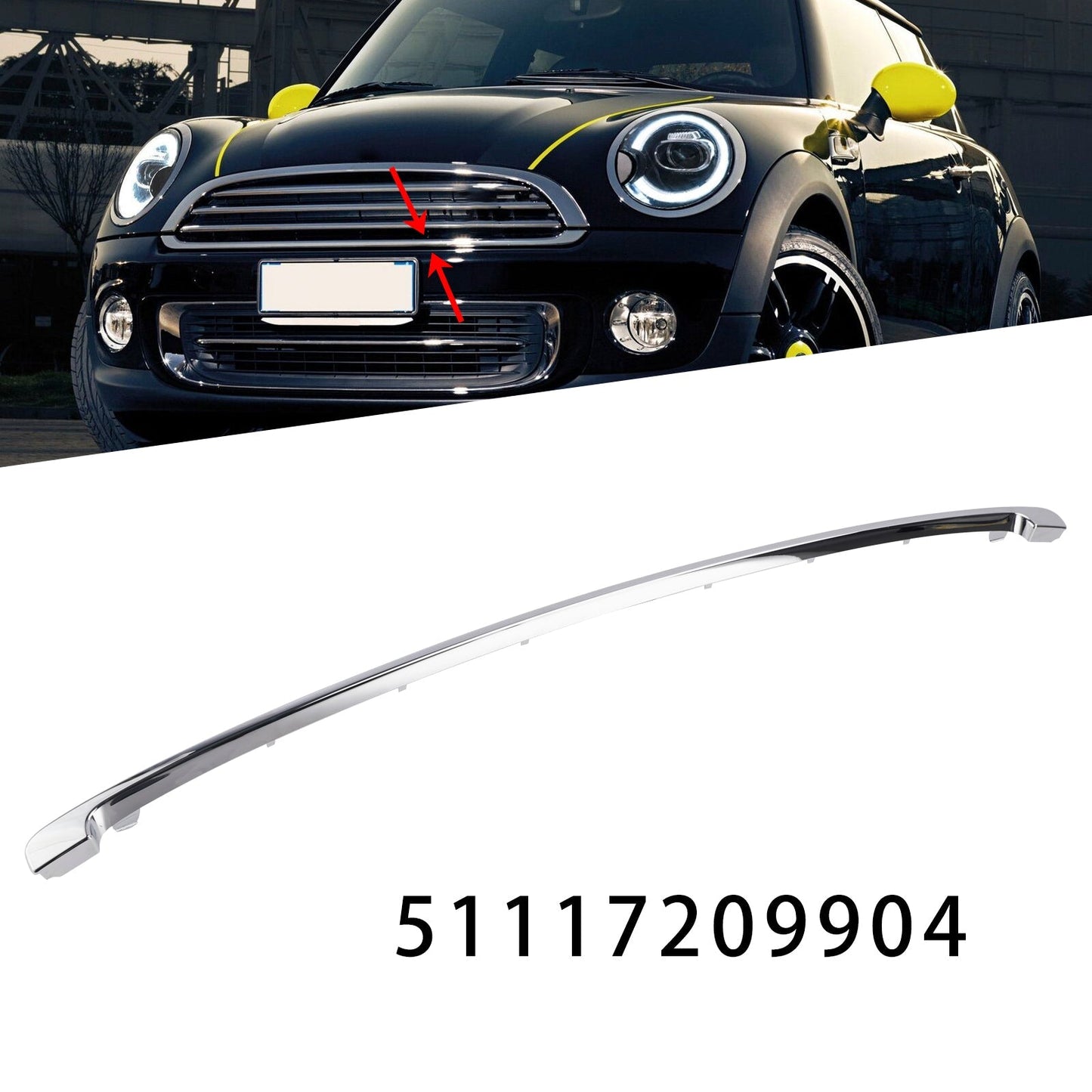 12/2010-05/2015 BMW Mini Coupé�� R58 Garniture de calandre inférieure avant 51117209904