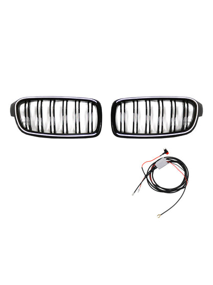 2012-2019 Double Slat Front Kidney Grille Grill Fit BMW 3 Series F30 F31 F35