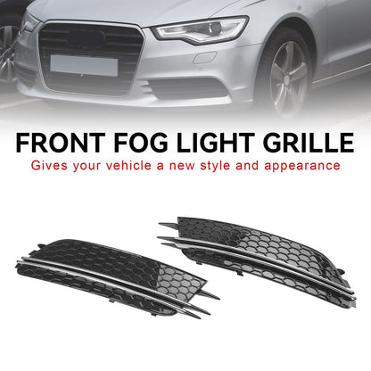 Audi 2012-2015 A6 C7 2PCS Front Fog Light Cover Bezel Grille