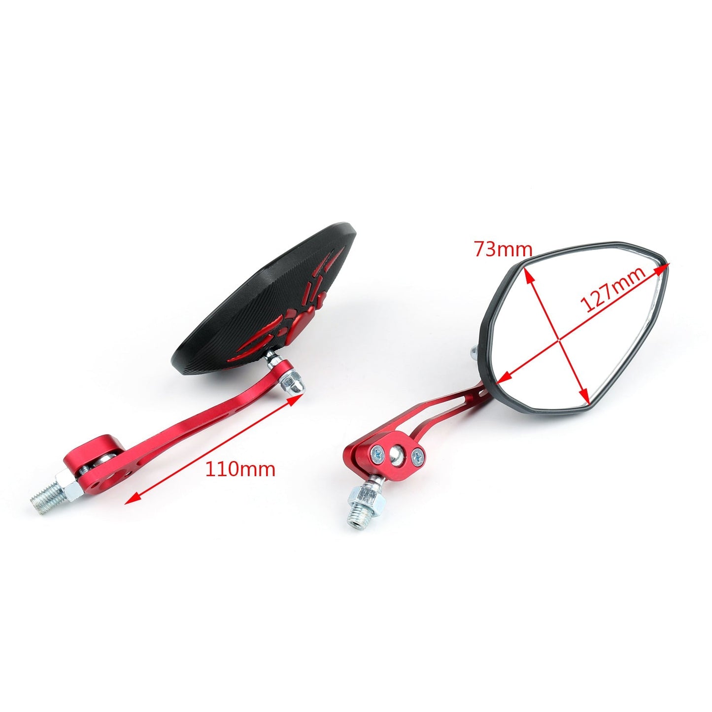 Rétroviseurs latéraux réglables universels pour moto Spider, 8 mm et 10 mm, rouges