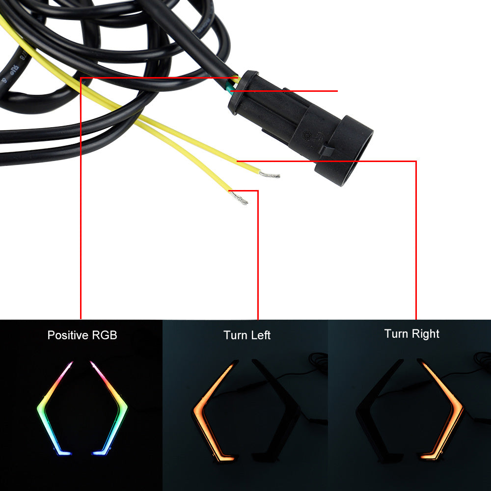 Feux de calandre LED RVB pour Polaris RZR XP 1000/XP Turbo/XP Turbo S 2019-2023, clignotants, accessoires
