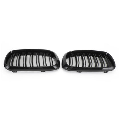 2013-2018 BMW X5 X6 X5M X6M xDrive35i/xDrive50i/xDrive40e/xDrive30d/M50d Front Kidney Gloss Black Grille