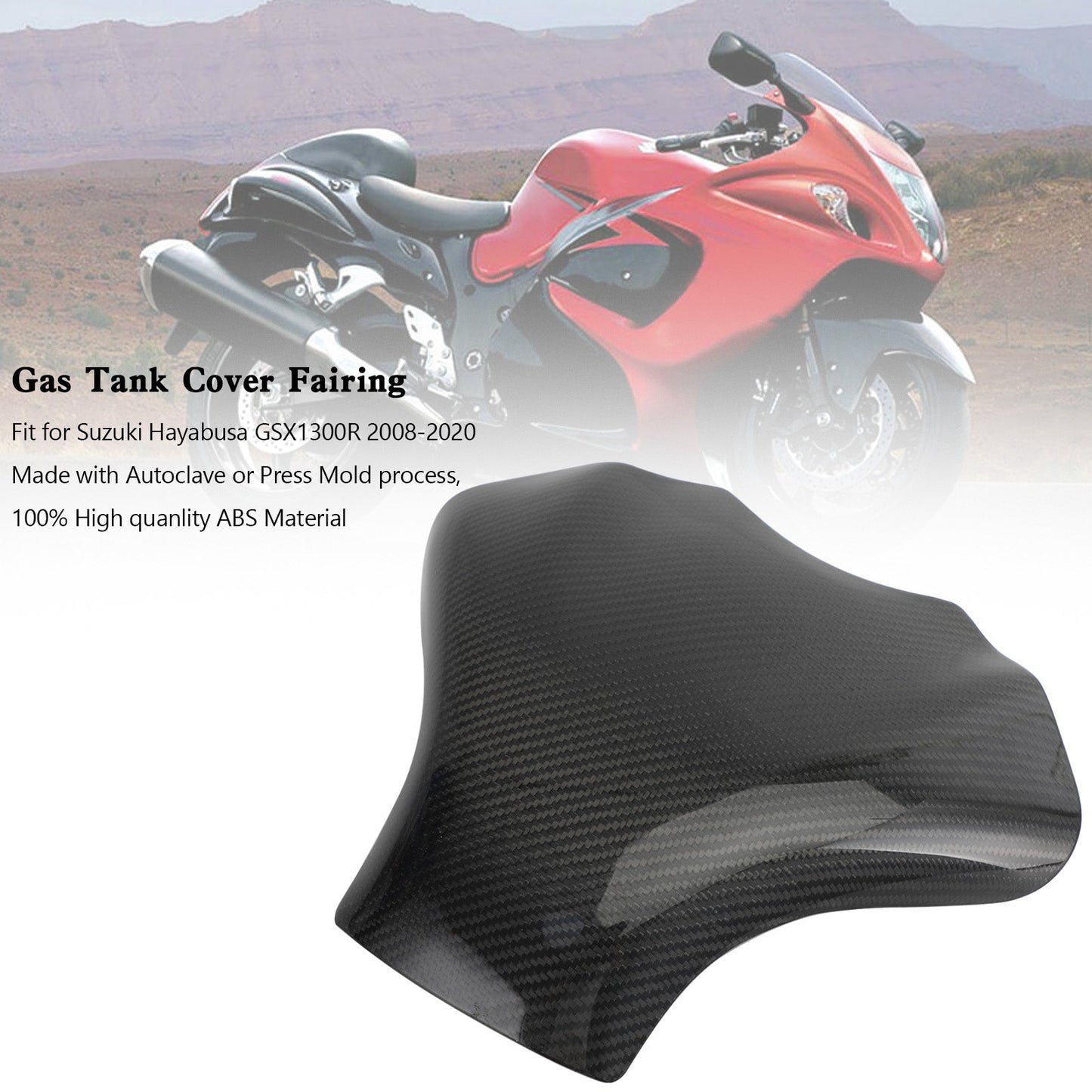 Protection de carénage de réservoir d'essence pour Suzuki Hayabusa GSX1300R 2008-2020 Carbone