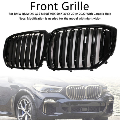 Gloss Black Front Kidney Grille Grill Fit BMW X5 G05 2019-2022 M-Performance