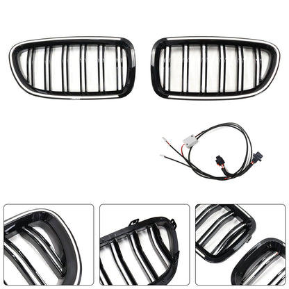 01.2009-10.2016 BMW 5 Series F10 Kidney Bumper Grille Grill Gloss Black 51137203649 51137203650