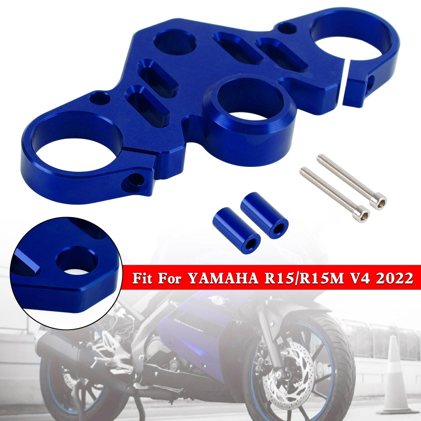 Abrazadera superior delantera de aluminio CNC para tija de sillín para Yamaha R15 V4 R15M 2022