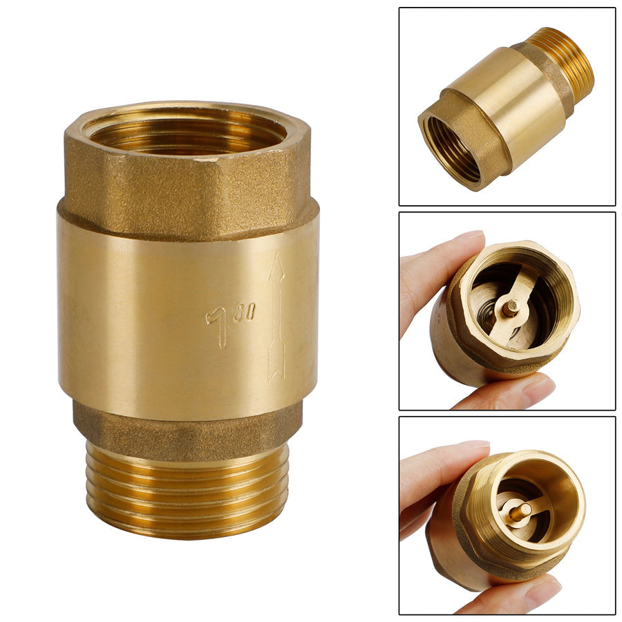Brass Check Valve G1/2" G3/4" G1" M To F Thread Non-Return Backflow Prevention, G3/4"