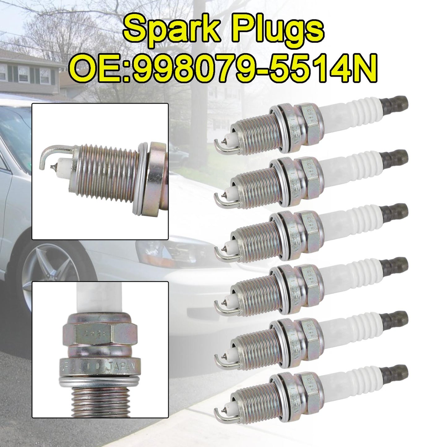6 bujías 98079-5514N PZFR5F-11 4363 para Honda Accord Chrysler