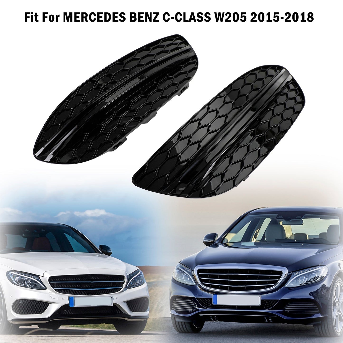 Mercedes Benz 2015-2018 C-Class W205 Base Sedan 14475205 2PCS Front Fog Light Cover