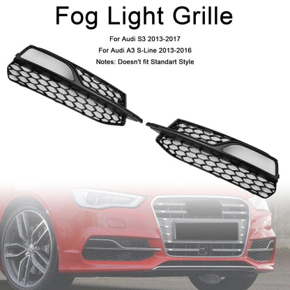 2013-2016 Audi A3 S-Line 8V3807681G 8V3807682G Front Lower Bumper Fog Light Cover Grille