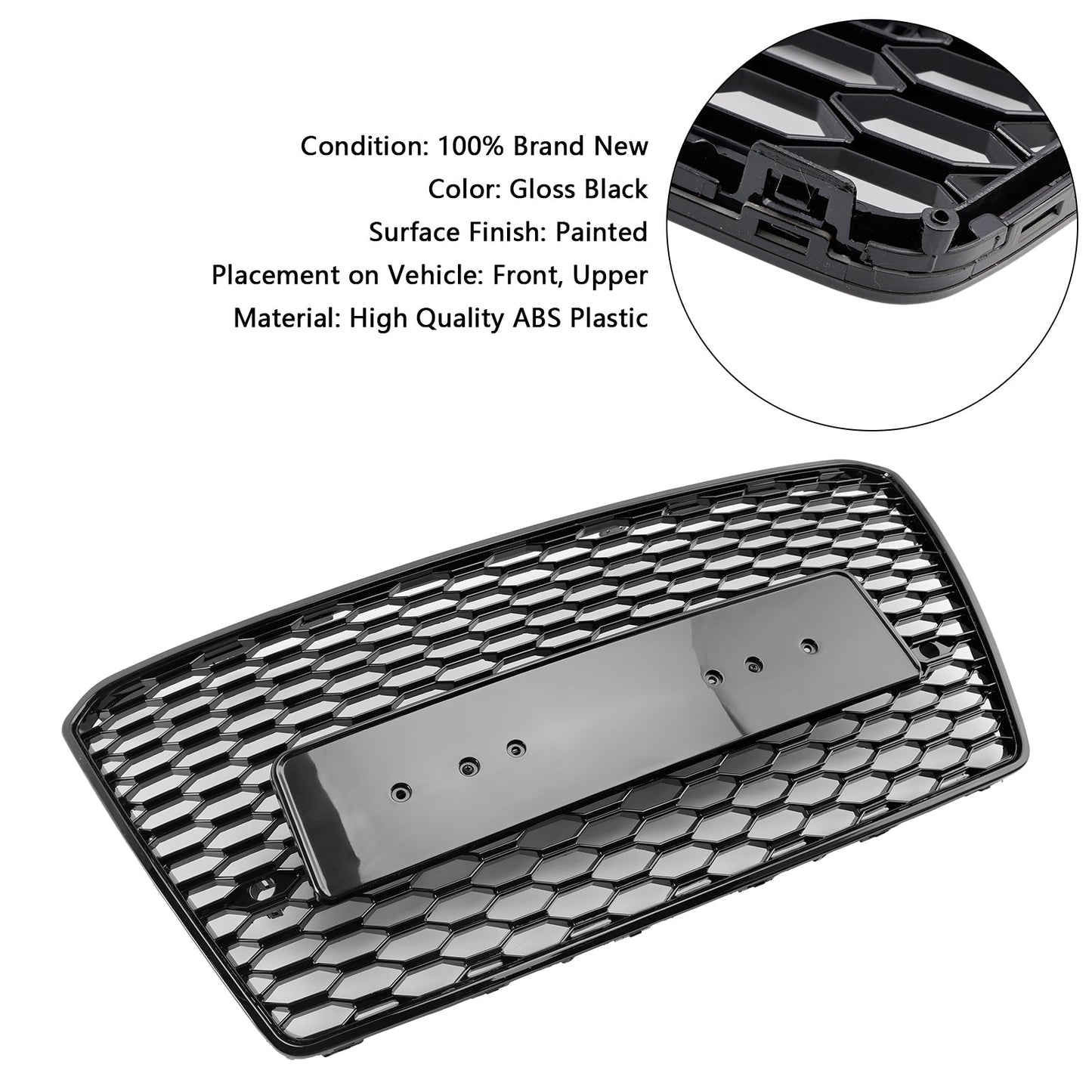 2010-2015 RS7 Style Honeycomb Sport Mesh Hex Grill Grille Fit Audi A7/S7 Black