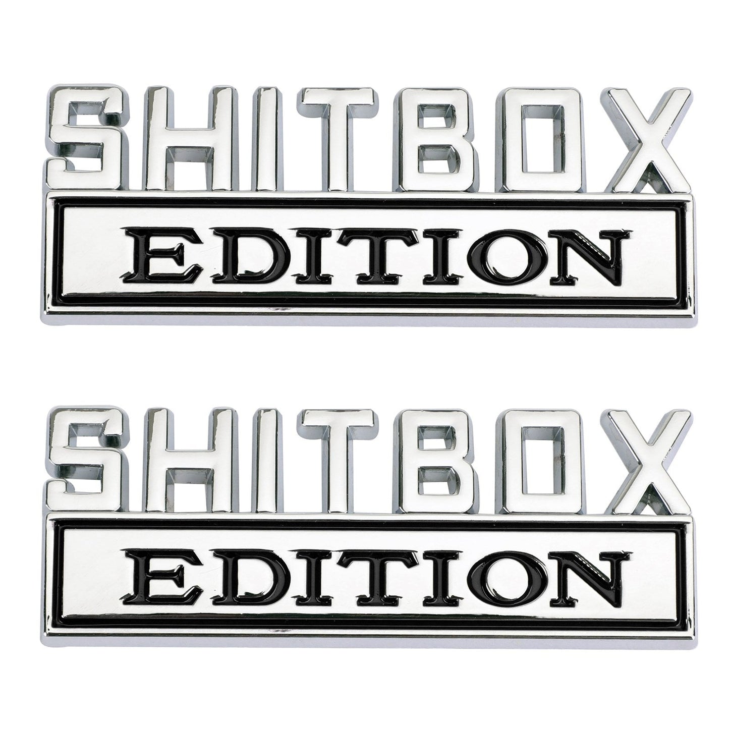 2 pegatinas con emblema Shitbox Edition para Ford, Chevy, coche y camión #B